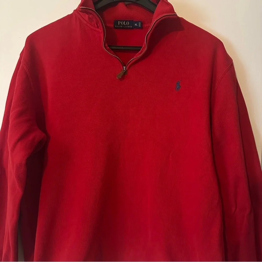 Polo Ralph Lauren Red Pullover 1/4 Zip Men XL